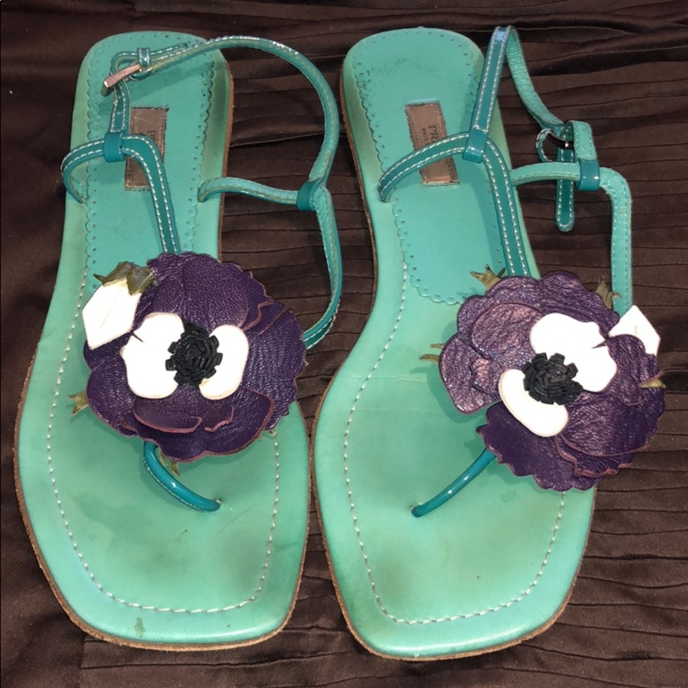 Used Authentic Prada Vero Cuoio Sandals Size 36.5